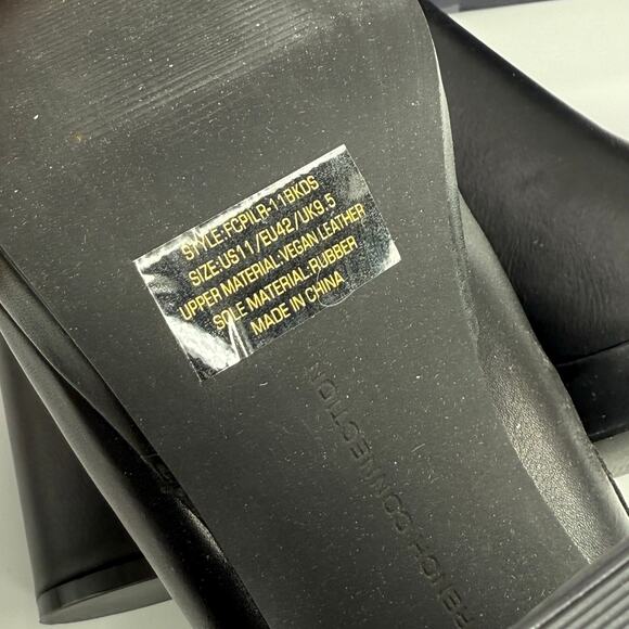 French Connection Black Chunky Platform Mules Size 10 Faux Leather 90s Sandals - Picture 7 of 9